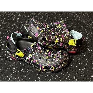 Crocs Classic All Terrain Crocband Terrazzo Clog Black Neon Womens Size 11 Men 9